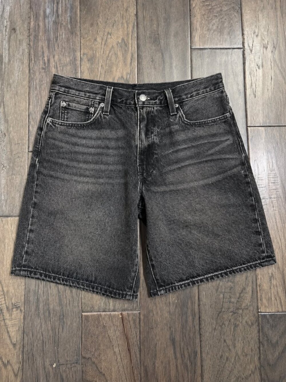 NEW Levi's 468 Loose Denim Shorts in Washed Black